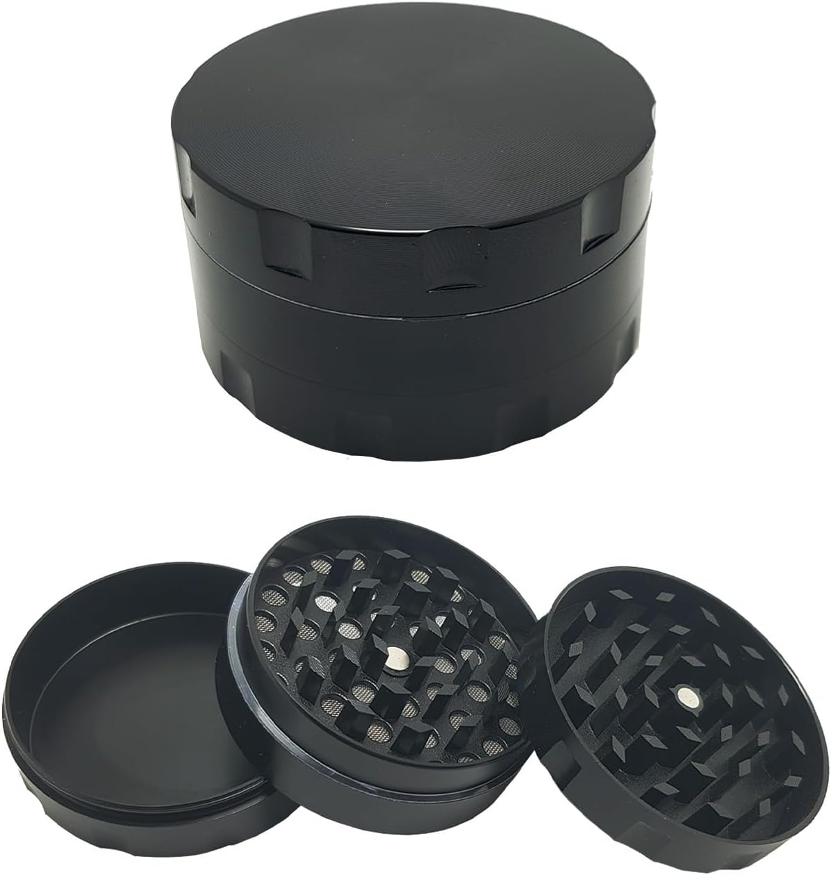 Siyah 55 mm. Tütün Baharat Herbal Öğütücüsü Parçalayıcı rb88sy