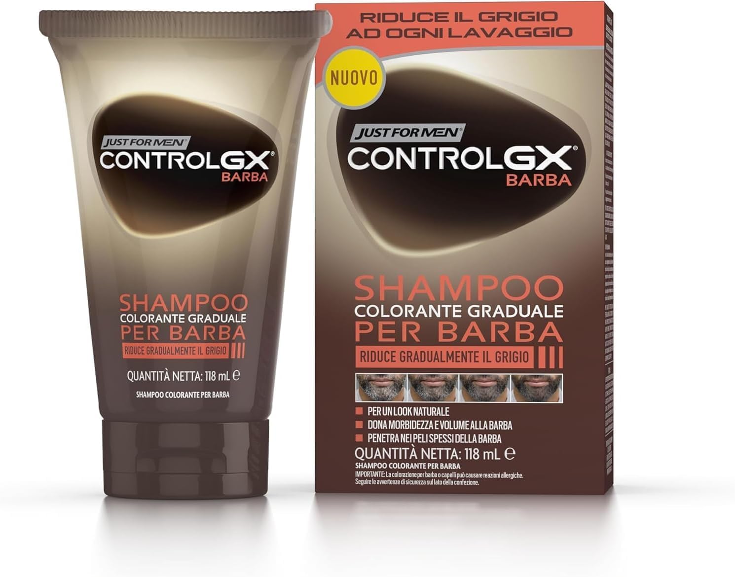 Control GX Grey Reducing Sakal, Zarif, Doğal Görünümlü Sonuç, Tüm Renk Tonları, 118 ml.