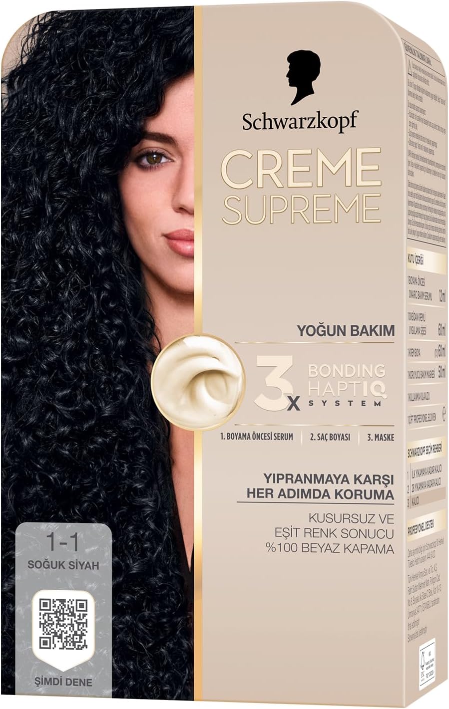 Creme Supreme Saç Boyası 1-1 Soğuk Siyah