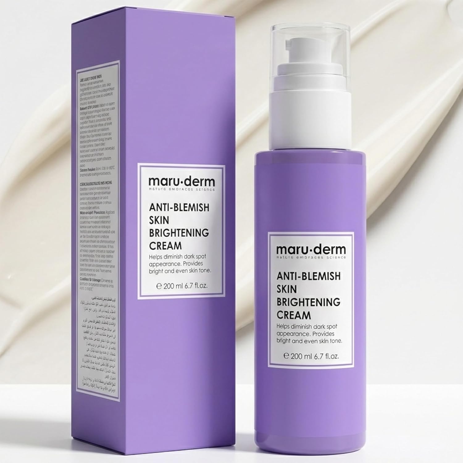 Maruderm Leke Karşıtı Cilt Aydınlatıcı Bakım Kremi – Niasinamid, Alfa-Arbutin & Meyan Kökü ile Düzensiz Cilt Tonuna Karşı, 200 ML