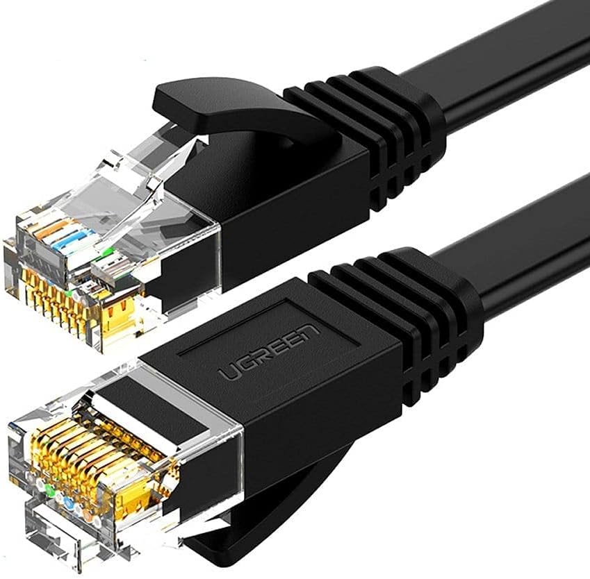 CAT6 Flat Ethernet Kablosu, 2 Metre, Siyah