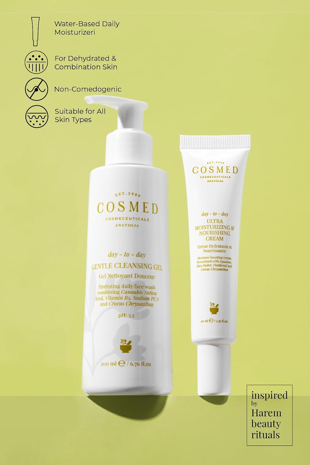 Cosmed Ultra Moisturizing & Nourishing Cream Su Bazlı Nemlendirici Cilt Bakım Kremi 40 ml