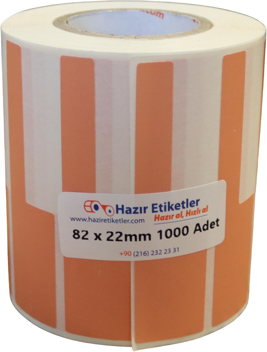 Kablo Bağlama ve Tanımlama Etiketi Mat PP Opak 82x22mm 1000 Adet Turuncu