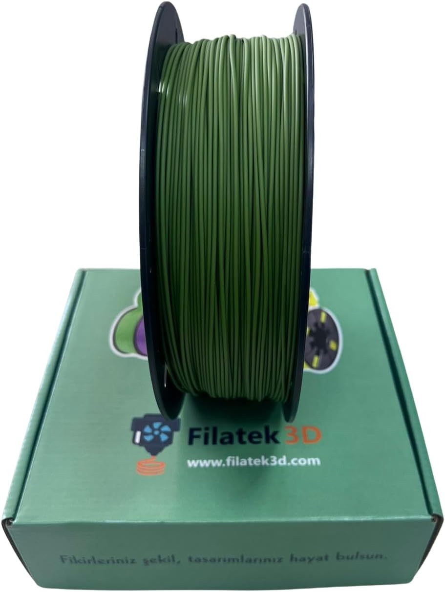PLA+ 1.75mm Haki Yeşil 1kg 3D Yazıcı Filamenti - Profesyonel Baskı Kalitesi