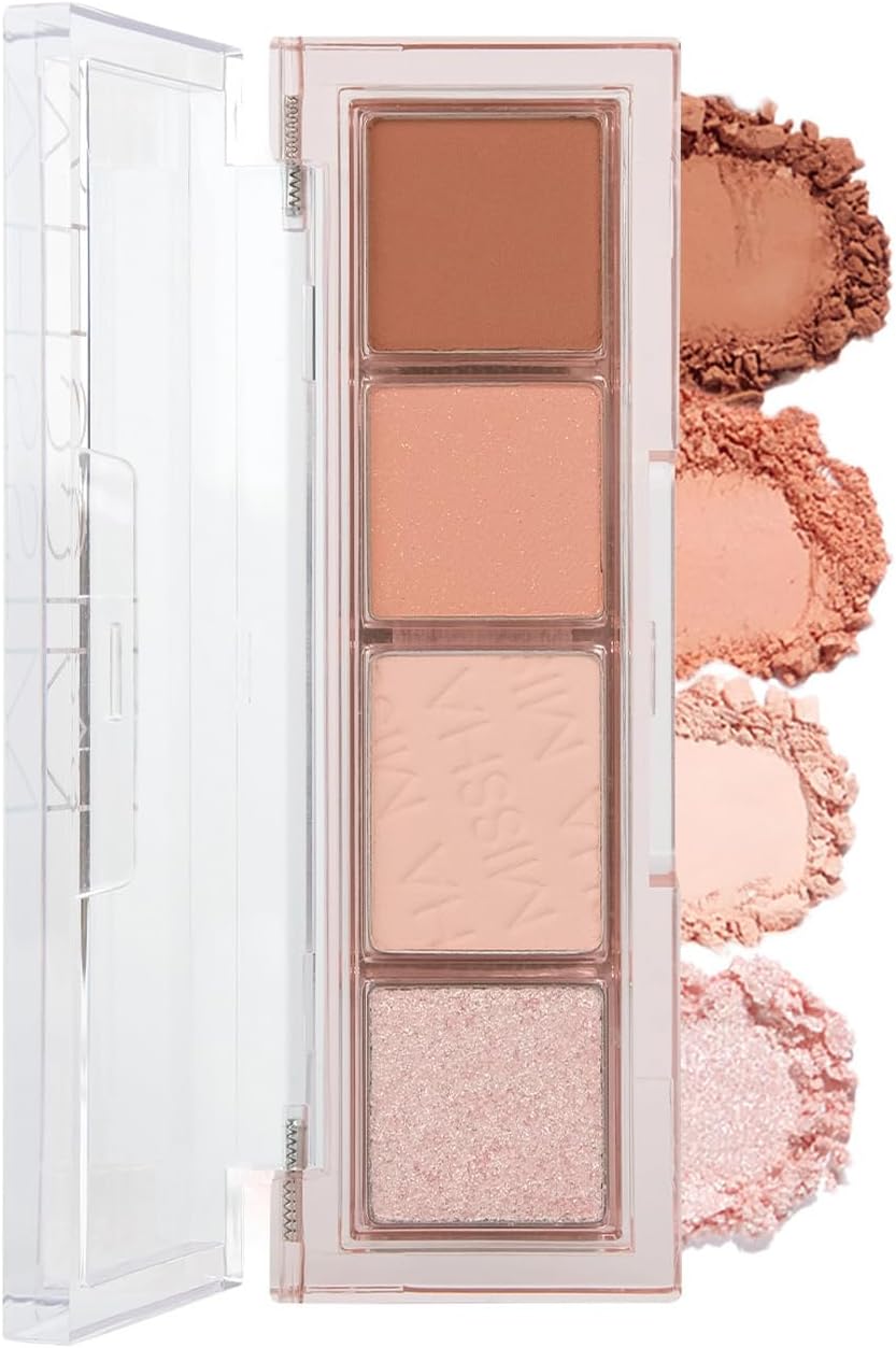 Yoğun Pigmentli Mat ve Işıltılı Tonlar Barındıran 4'lü Far Paleti Day Vibe Palette No:2 Bouncy Coral
