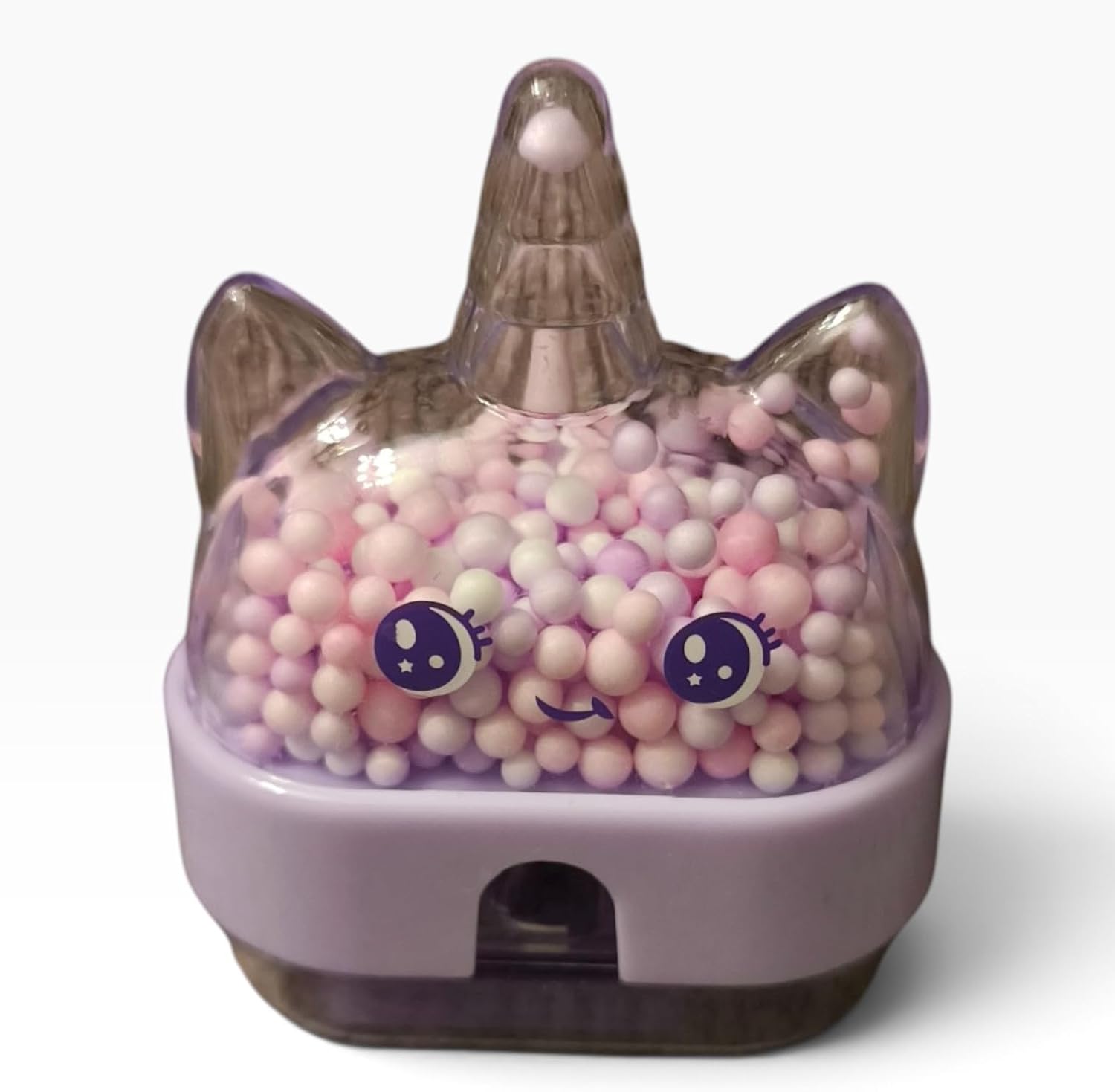 Mikro Unicorn Kalemtıraş, Renkli Boncuklu, Mor, MK-4030