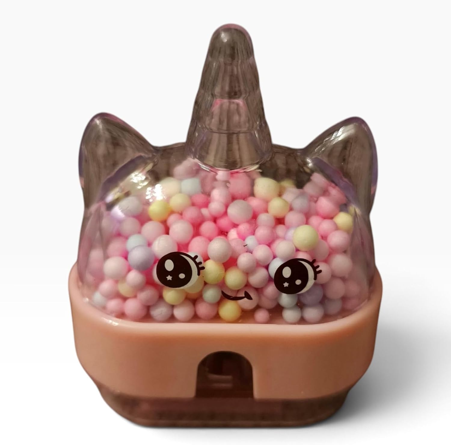 Mikro Unicorn Kalemtıraş, Renkli Boncuklu, Pembe, MK-4030