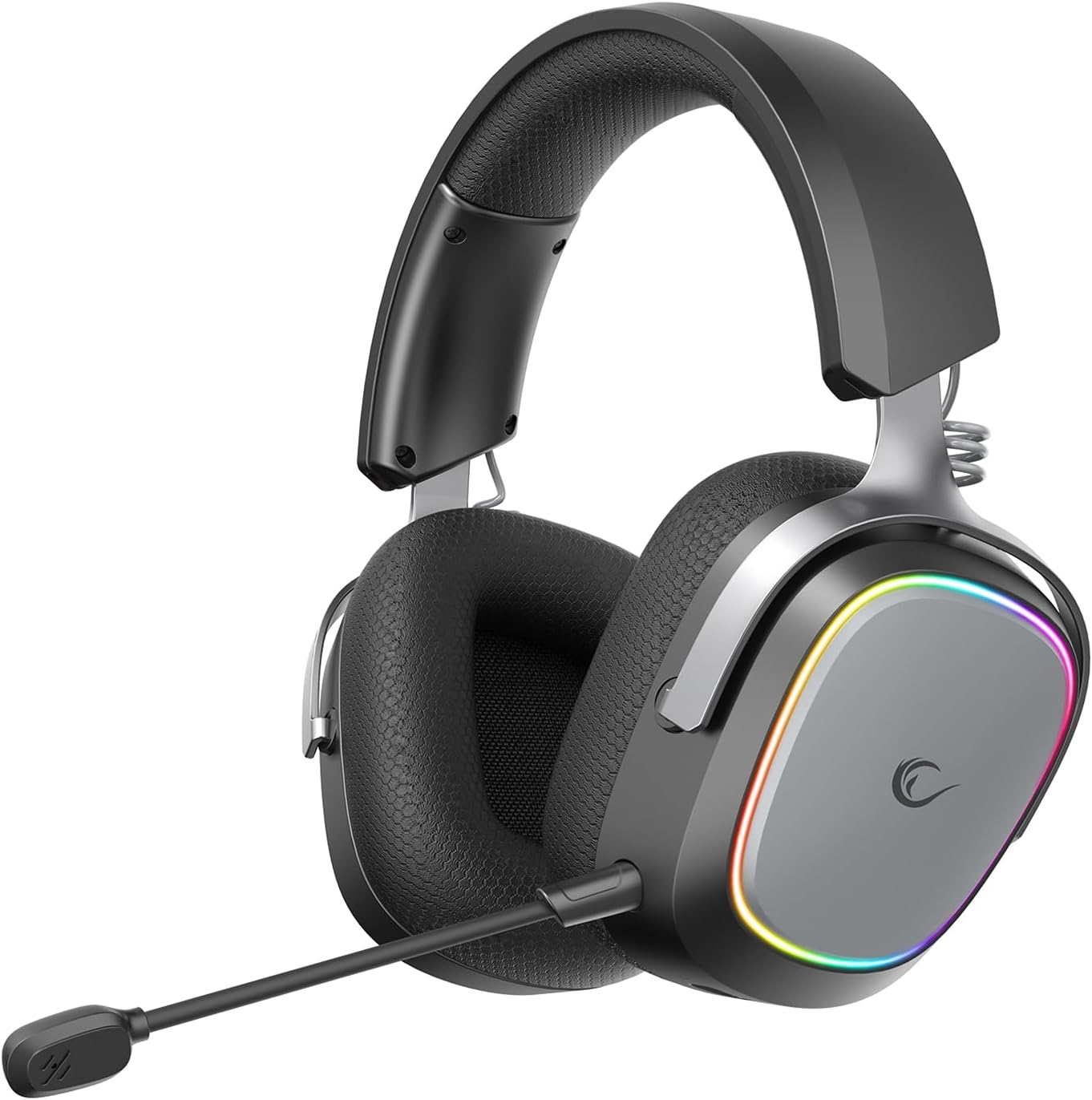 RETSU Kablosuz Oyuncu Kulaklığı, 2.4G + Bluetooth 5.3, 50 mm Sürücü, RGB Aydınlatma, Mikrofonlu, Protein Deri ve Kumaş Earpad, PC/PS4/PS5/Mobil