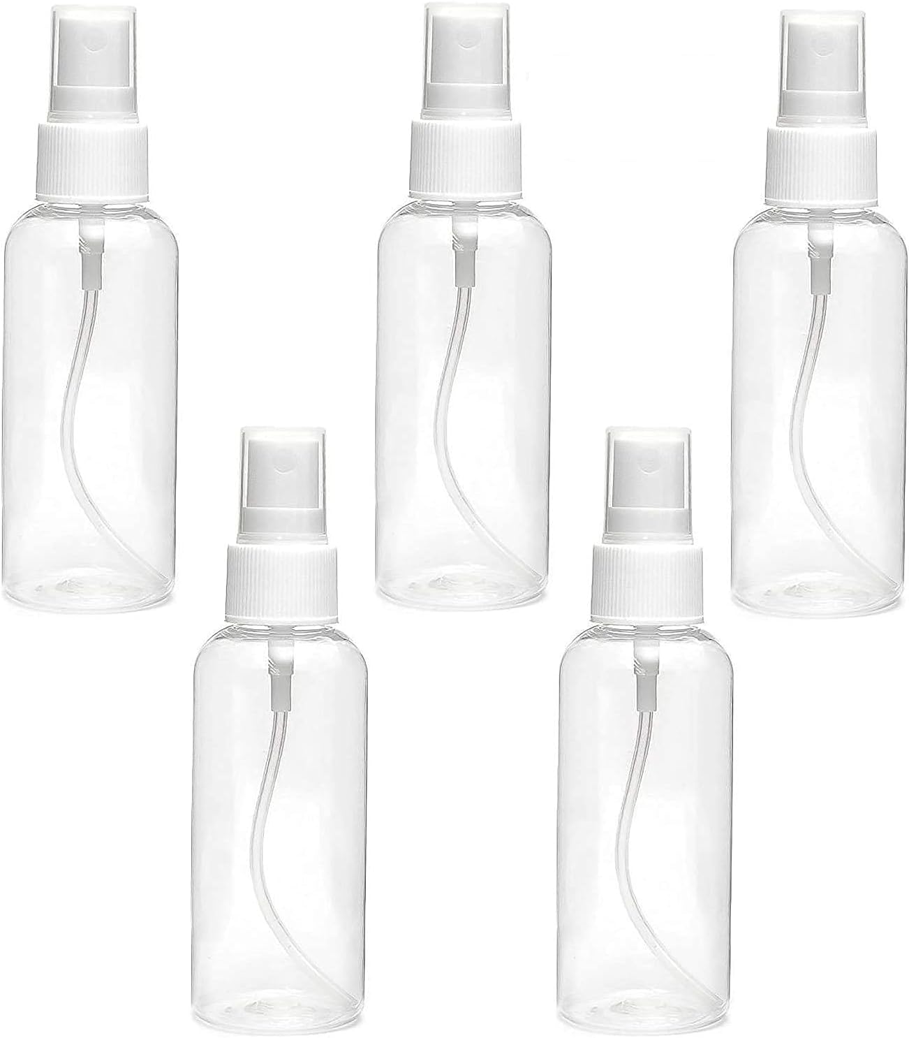 100 ml Plastik Boş Sprey Şişesi Doldurulabilir İnce Sis Parfüm Atomizer Dezenfektan Seyahat Güzellik Makyaj için (5'li Paket)