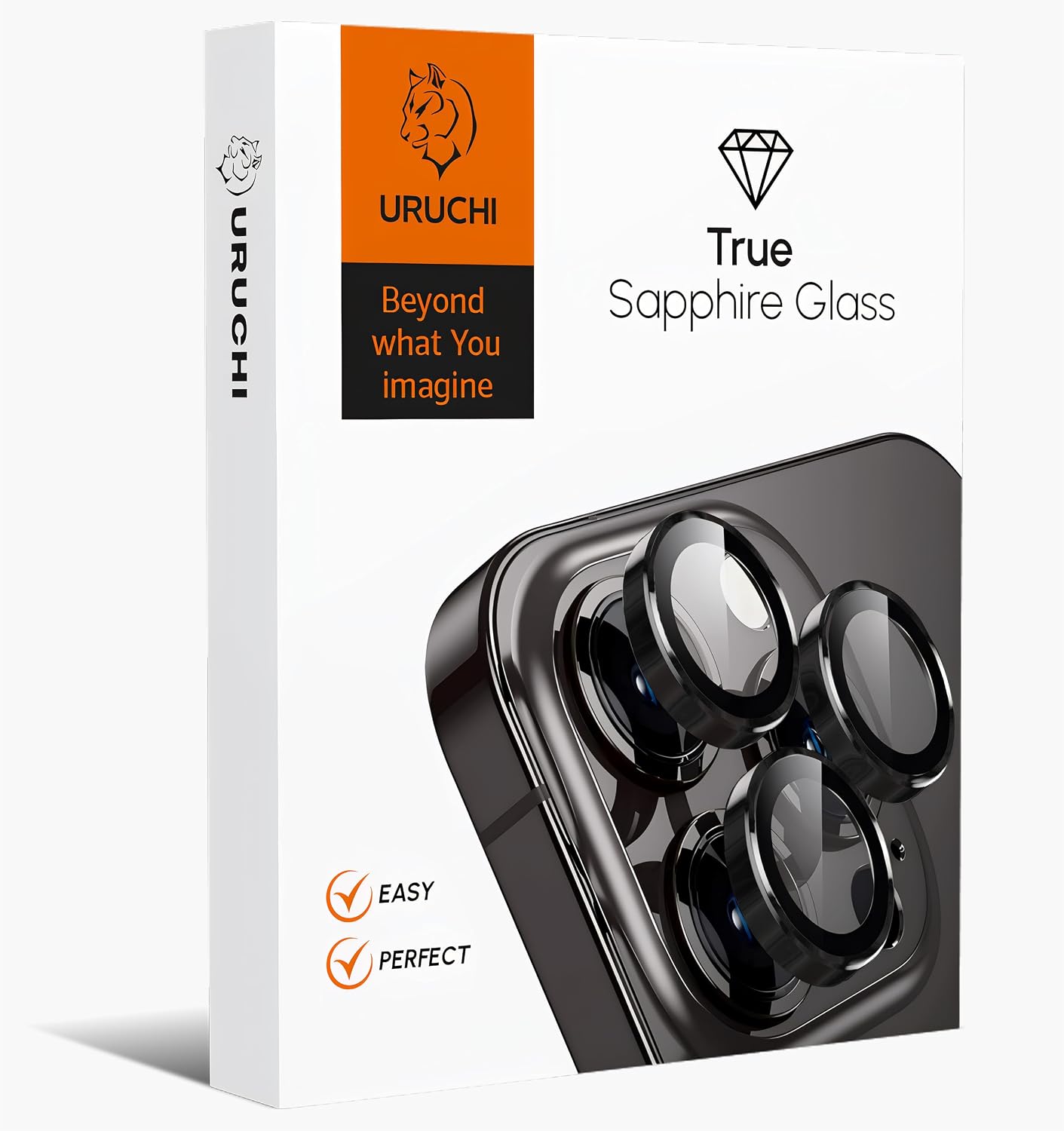 Kamera Lens Koruyucu, Safir Cam, Alüminyum Alaşım Çerçeve, Kolay Kurulum, HD Kalite, Güçlü Yapışma, Çubuk Sökme Aparatlı (Siyah, IP 14-14 Plus / 15-15 Plus)
