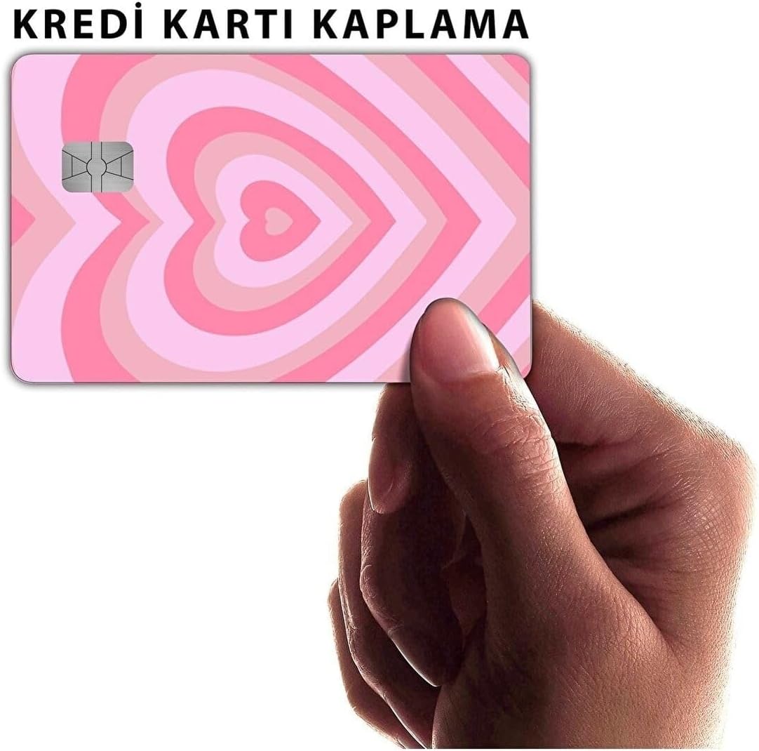 Kalp Kart Kaplama Sticker Kart Etiketi