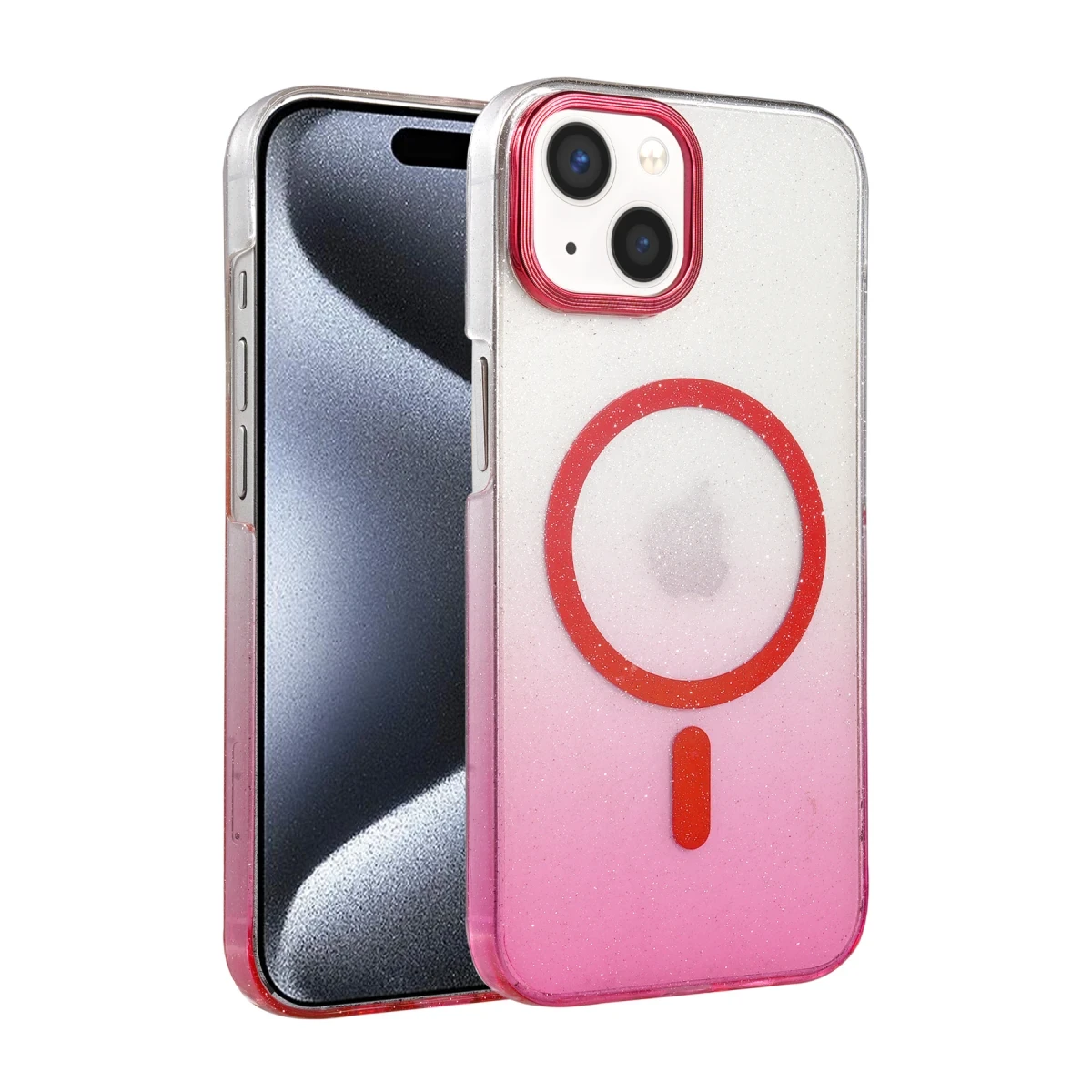 Apple iPhone 15 Plus Glossy Magsafe Kapak - Pembe