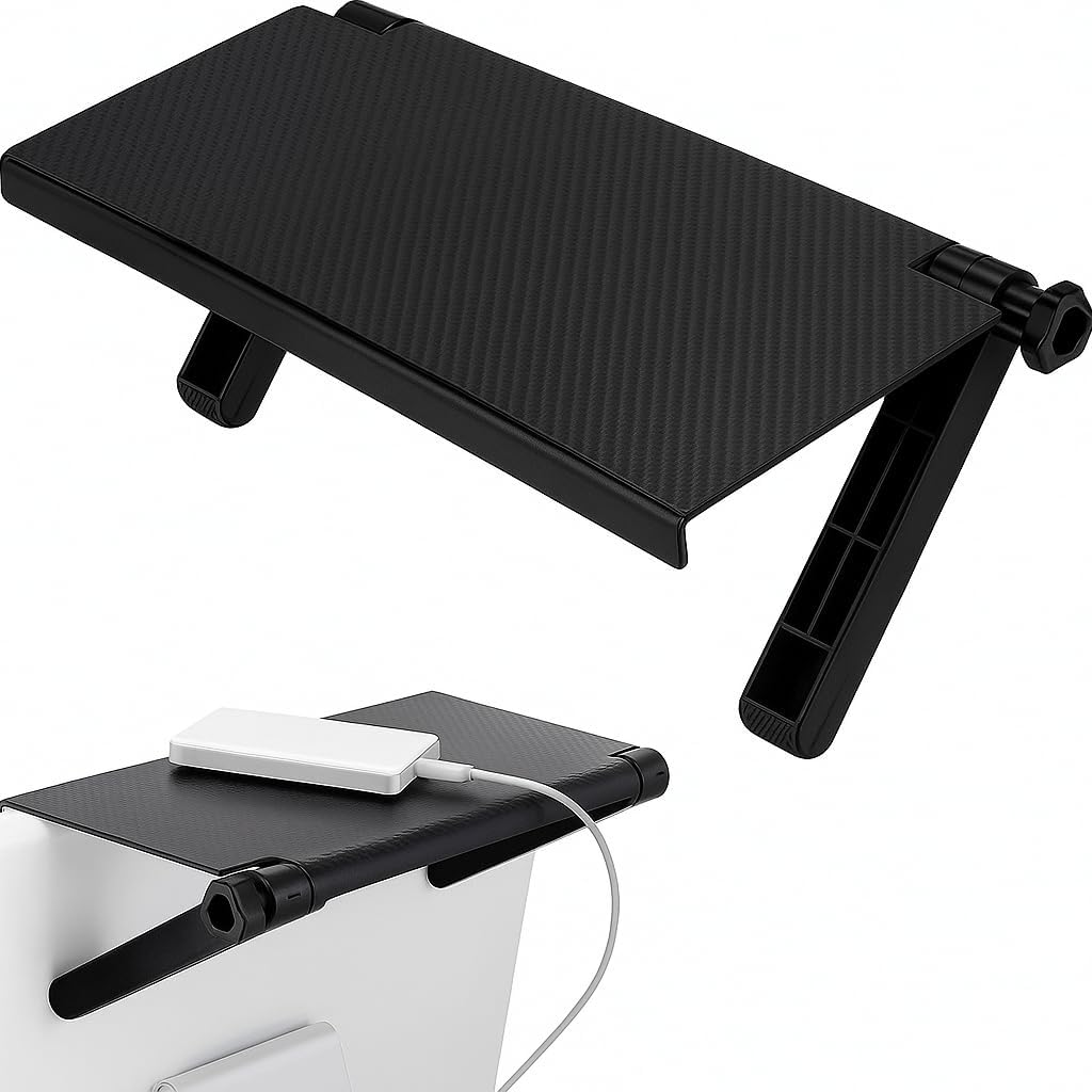 TV Üstü Raf – Ayarlanabilir TV Üstü Stand, Monitör Üstü Raf, Ekran Üstü Düzenleyici, Karbon Desen Kaymaz Organizer, Modem Kumanda Router Telefon Rafı