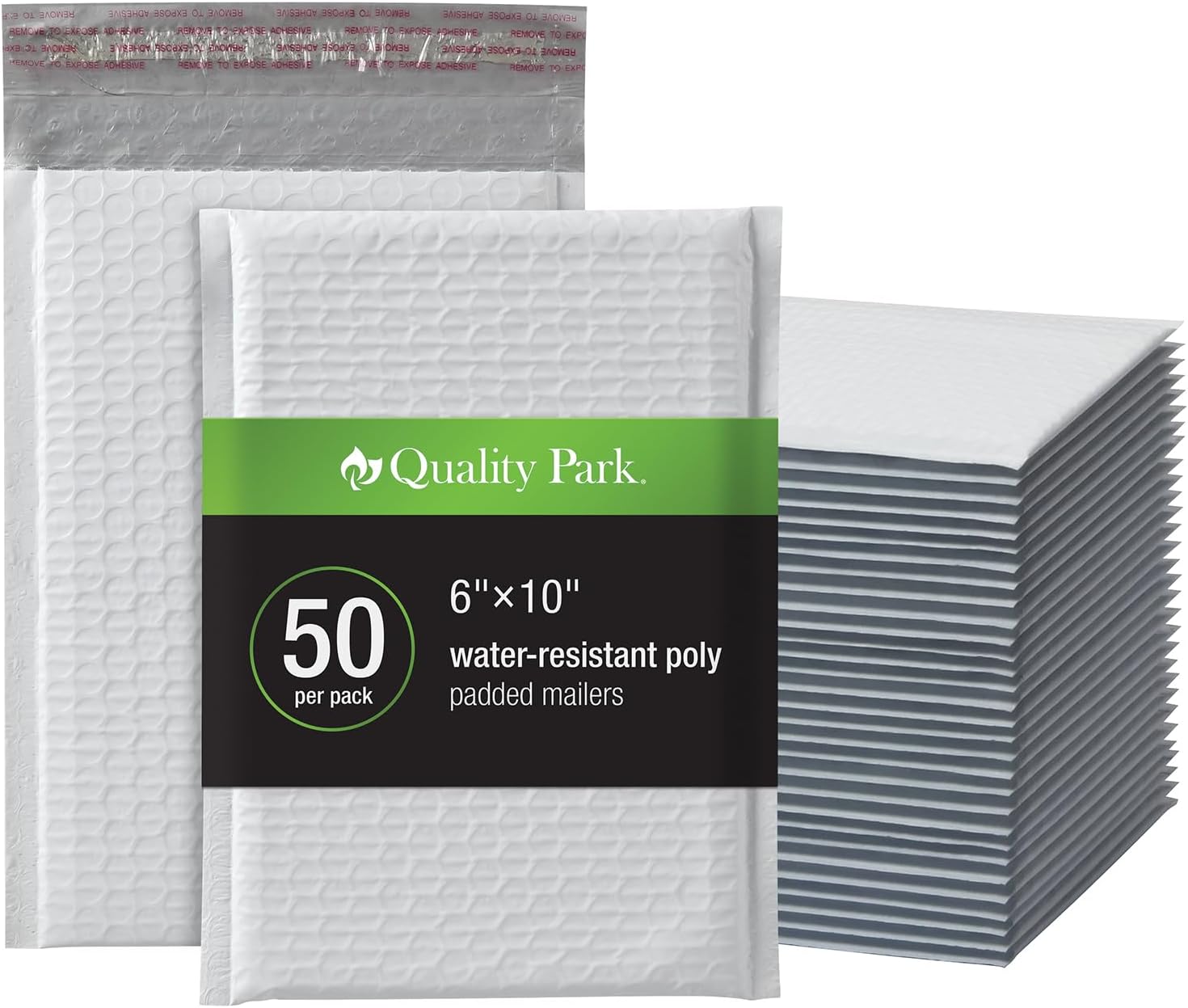 Kabarcık Postalar, 15,5 x 25,7 cm, Beyaz Poli Postalar, Dolgulu Zarflar, Nakliye Zarfları, Suya Dayanıklı, Kendinden Mühürlü, Kutu Başına 50 (QUA85856), Plastik
