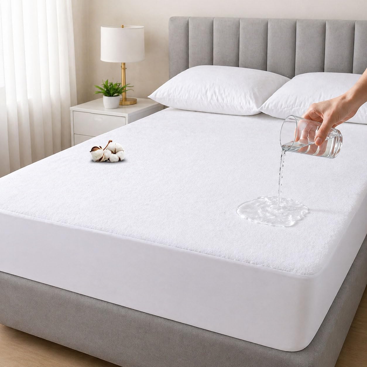 %100 Pamuk, Full Kenar Fitted Sıvı Geçirmez,Tek, Çift Kişilik Bebek Yatak Koruyucu Çarşaf Alez (140x200)