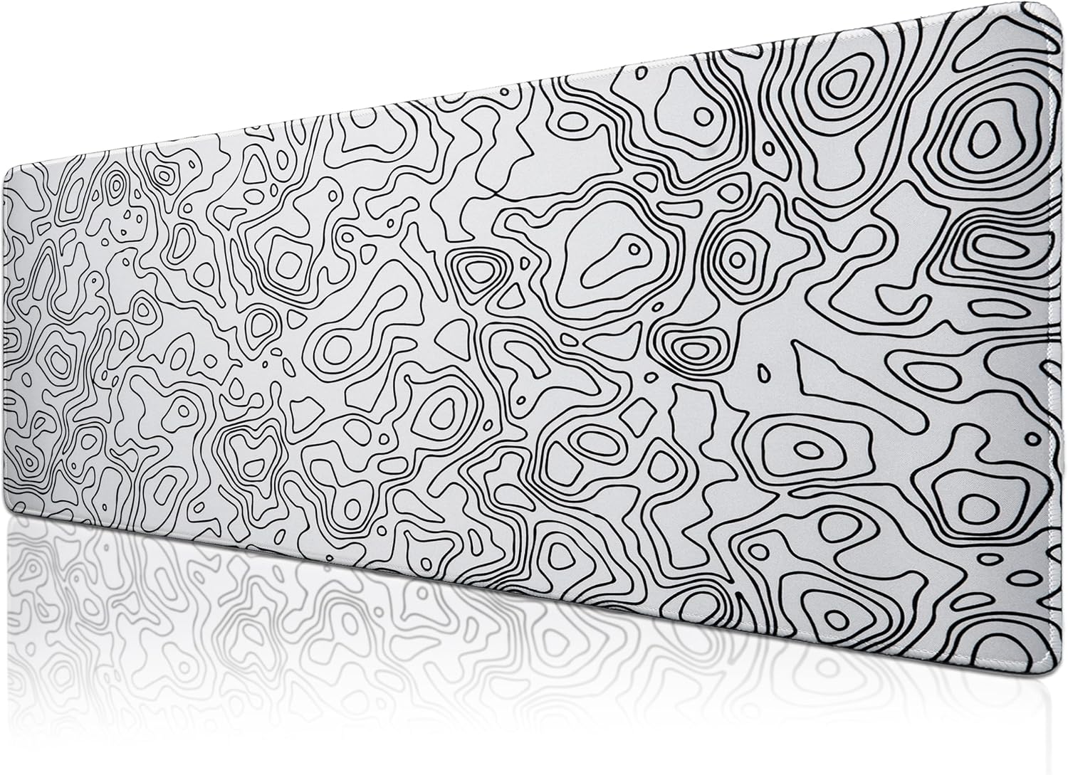 Klasse Pro - 4 Farklı Model Dikişli Kenar 100x50 cm Oyuncu Gaming Mouse Pad (White Map Lines)