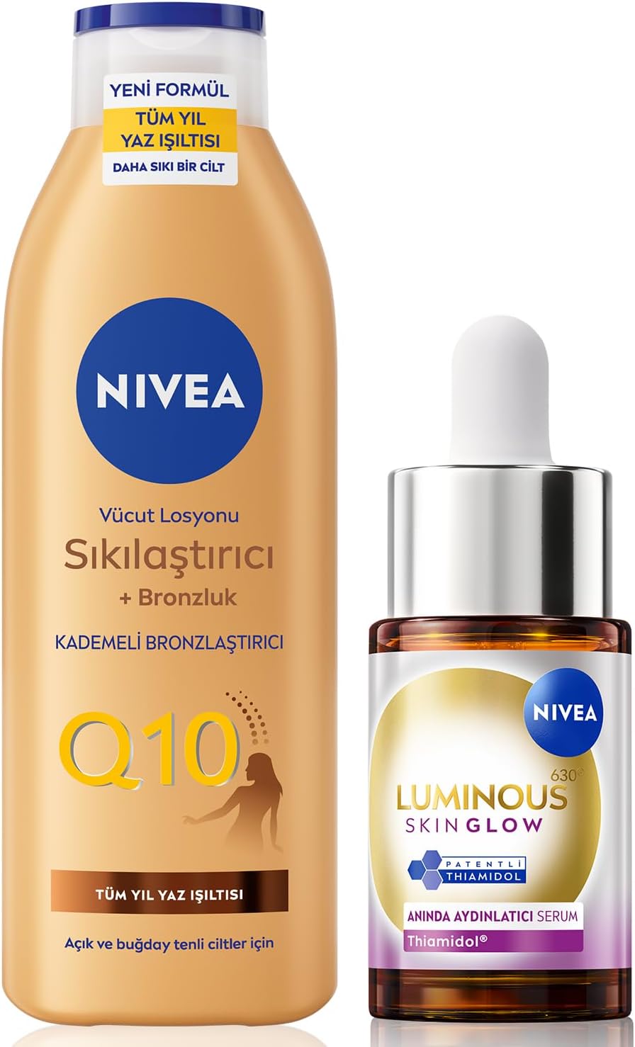 Luminous630 Skin Glow Anında Aydınlatıcı Serum 15ml ve Q10 Sıkılaştırıcı Brozluk Vücut Losyonu 250ml