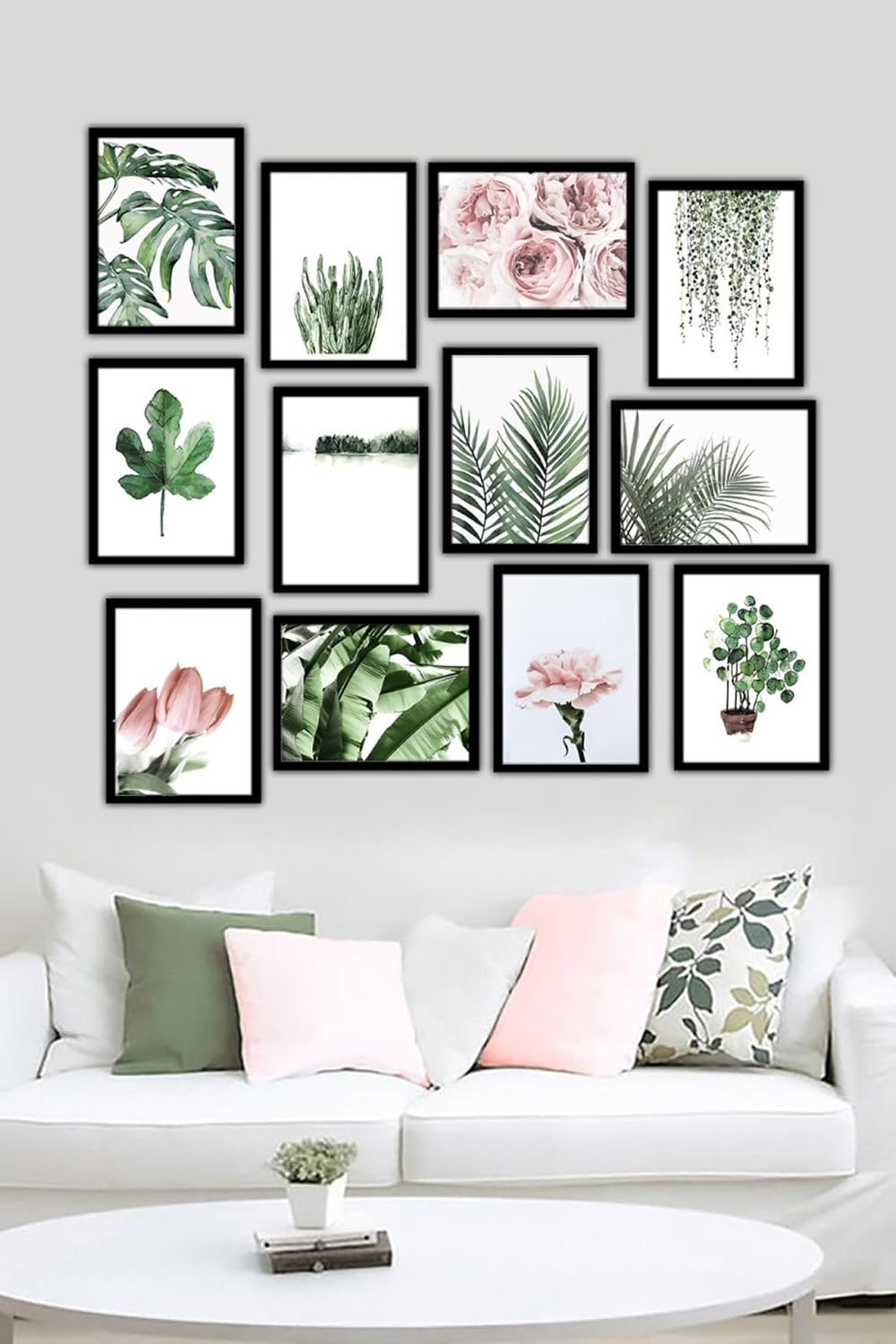 12 Parça Siyah Çerçeve Görünümlü Mdf Tablo Seti 12ARTAVESSA1, 20 x 30
