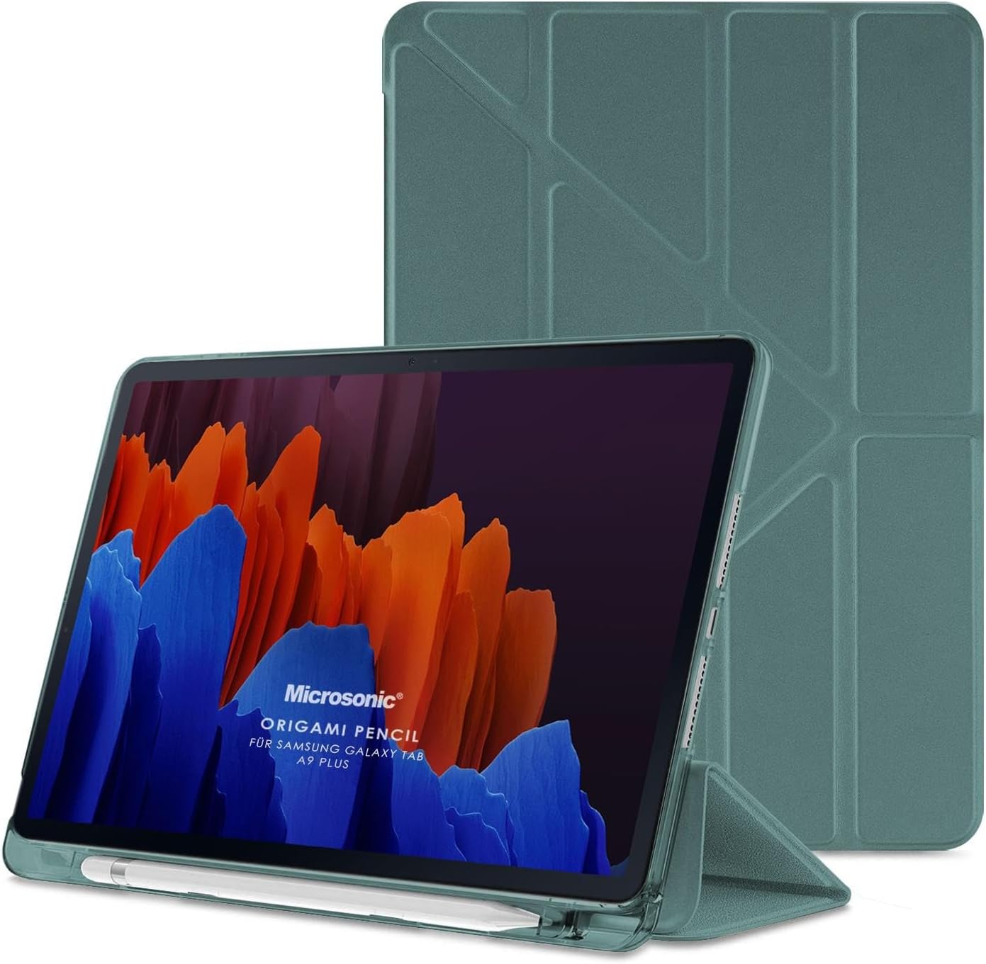 Samsung Galaxy Tab S10 Lite için Kılıf Origami Pencil Koyu Yeşil [Galaxy Tab S10 Lite ile Uyumlu Kılıf - Koyu Yeşil]