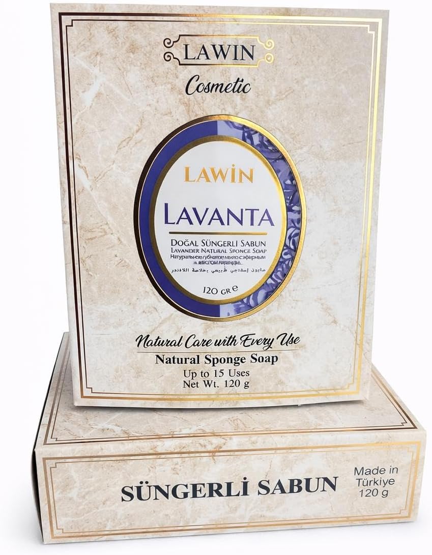 Lavanta Doğal Süngerli Sabun, Lavanta Kokulu, Duş için Zengin Köpüklü, 120g