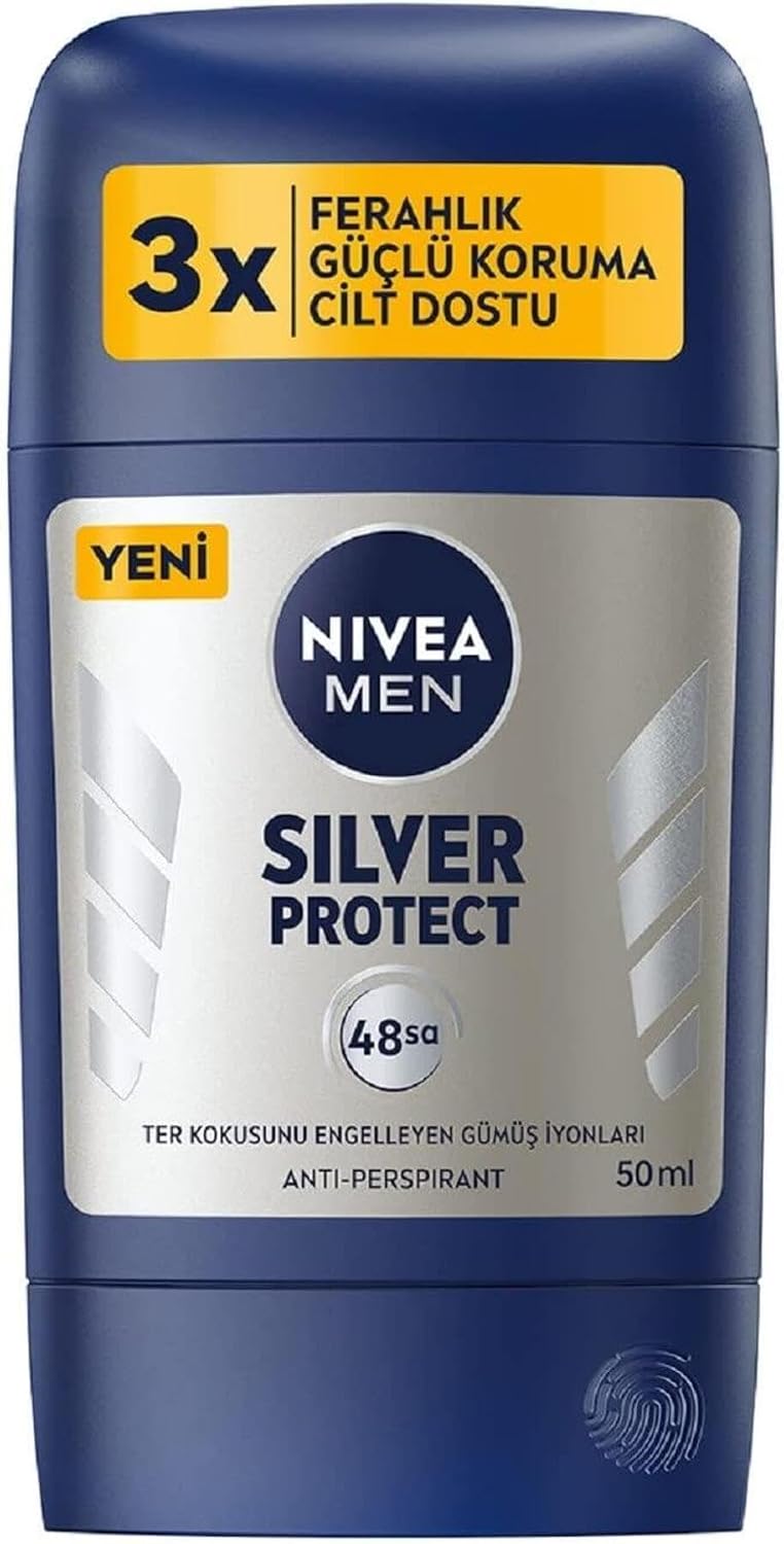 MEN Erkek Stick Deodorant Silver Protect 50 ml, Ter ve Ter Kokusna Karşı 72 Saat Anti-perspira