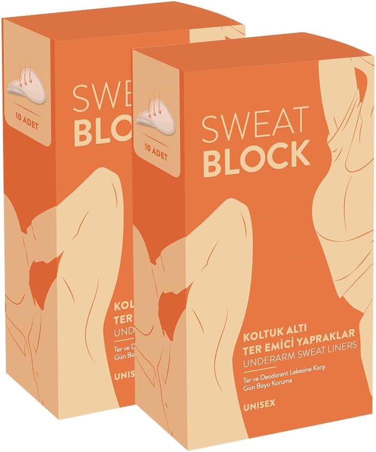 Sweat Block Koltuk Altı Ter Pedi Ter Emici Yapraklar 2'li Set