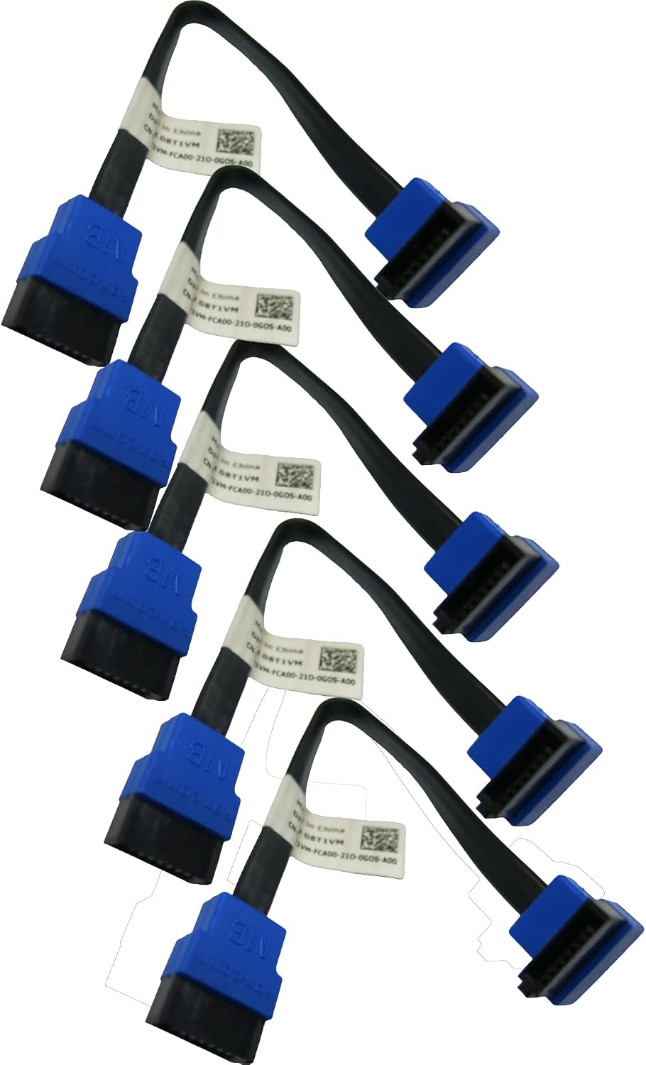 5 adet, SATA III Kablo 15 cm, 6 Gbps, 1 Düz ve 1 90° Açılı, Orjinal