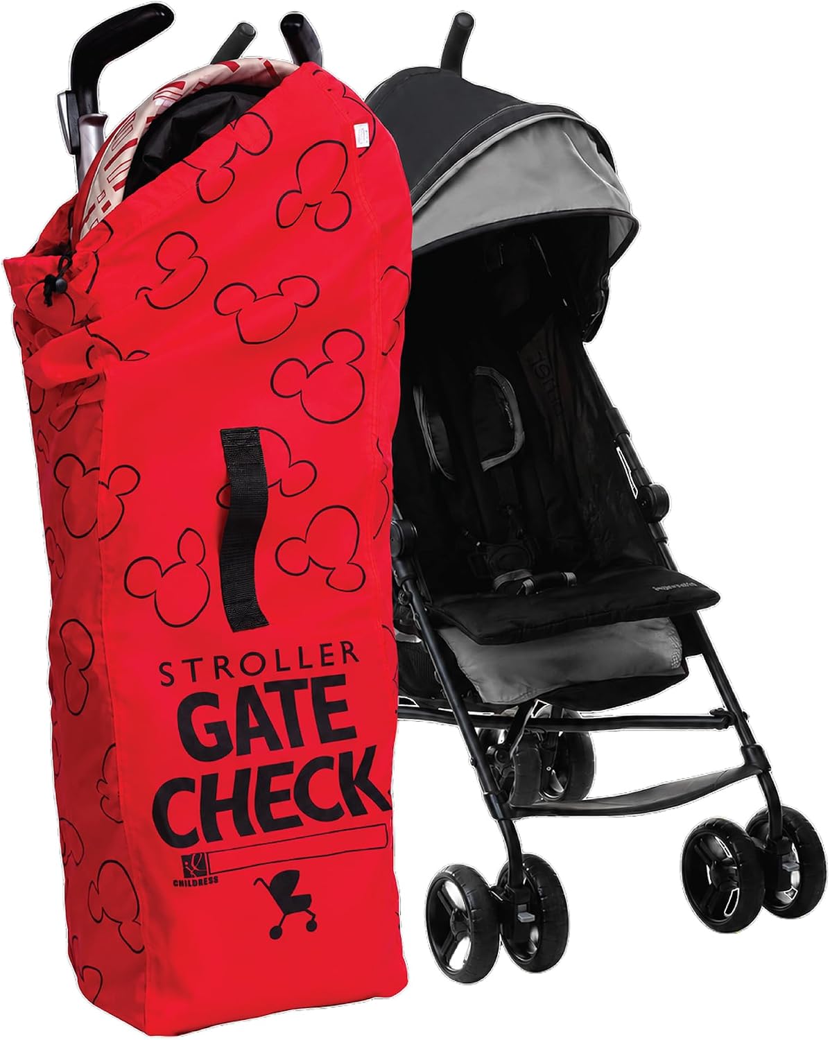 Disney Baby by J.L. Çocuk Kapı Kontrol Hava Seyahat Çantası, Şemsiye Bebek Arabaları için, Kırmızı