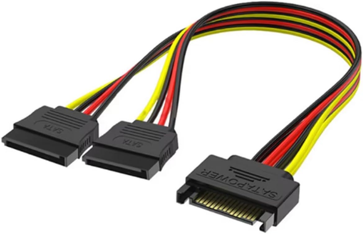 Sata Çoklayıcı, 1 Erkek 2 Dişi 2 Port Çoklayıcı, 15 Pin, Sata HDD Bağlantı Kablosu