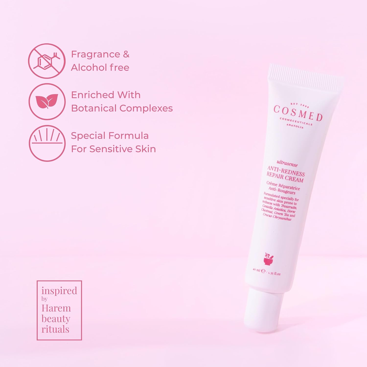 Cosmed Hassas Ciltler İçin Kızarıklık Karşıtı Onarıcı Krem 40 ml