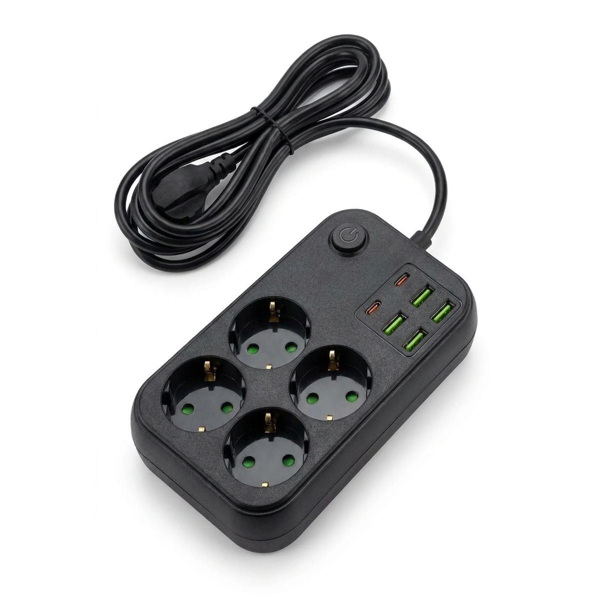 Çoklu Priz Uzatma Kablosu 4 Soket + 4 USB + 2 Type-C – Termal Akım Korumalı, Isıya Dayanıklı, Çocuk Korumalı Güvenli Priz 100-250V - Kablo Uzunluğu 2 Metredir
