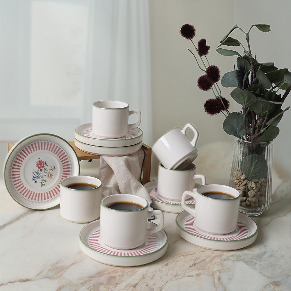Rose Line Stackable Çay Takımı 12 Parça 6 Kişilik 22910-12
