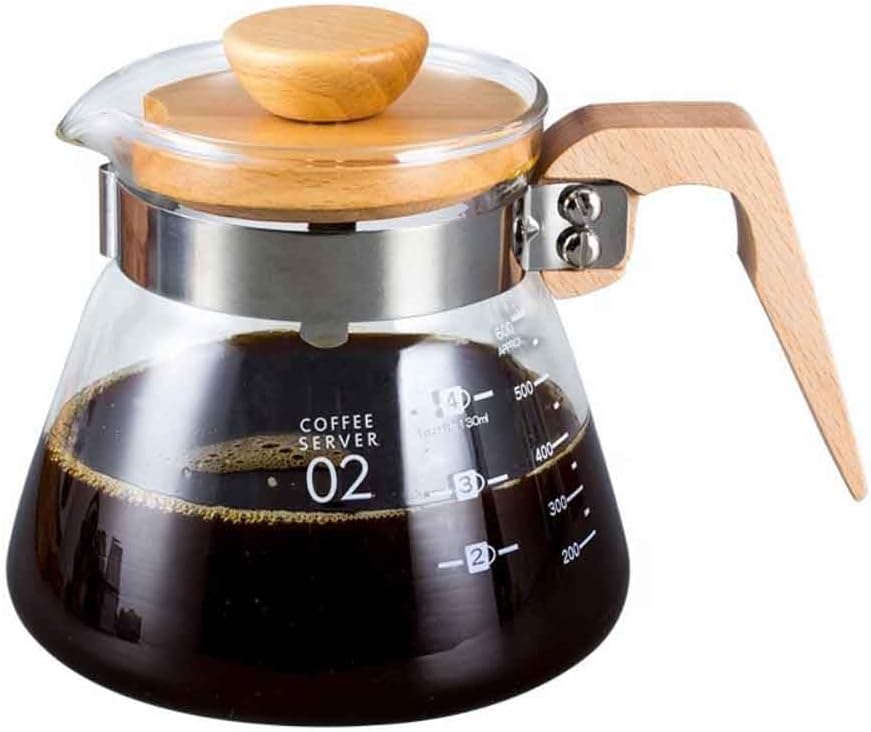 Kahve Sürahisi Ahşap Sap - 600 ml, (VCWN-60)