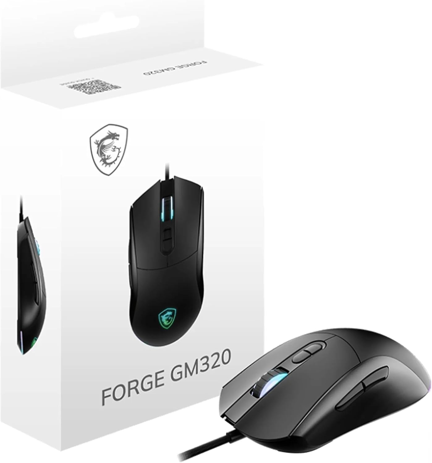 FORGE GM320 Oyuncu Mouse, 12800 DPI Optik Sensör, RGB LED, 7 Düğme, USB 2.0, Siyah, 1.5m Kablo