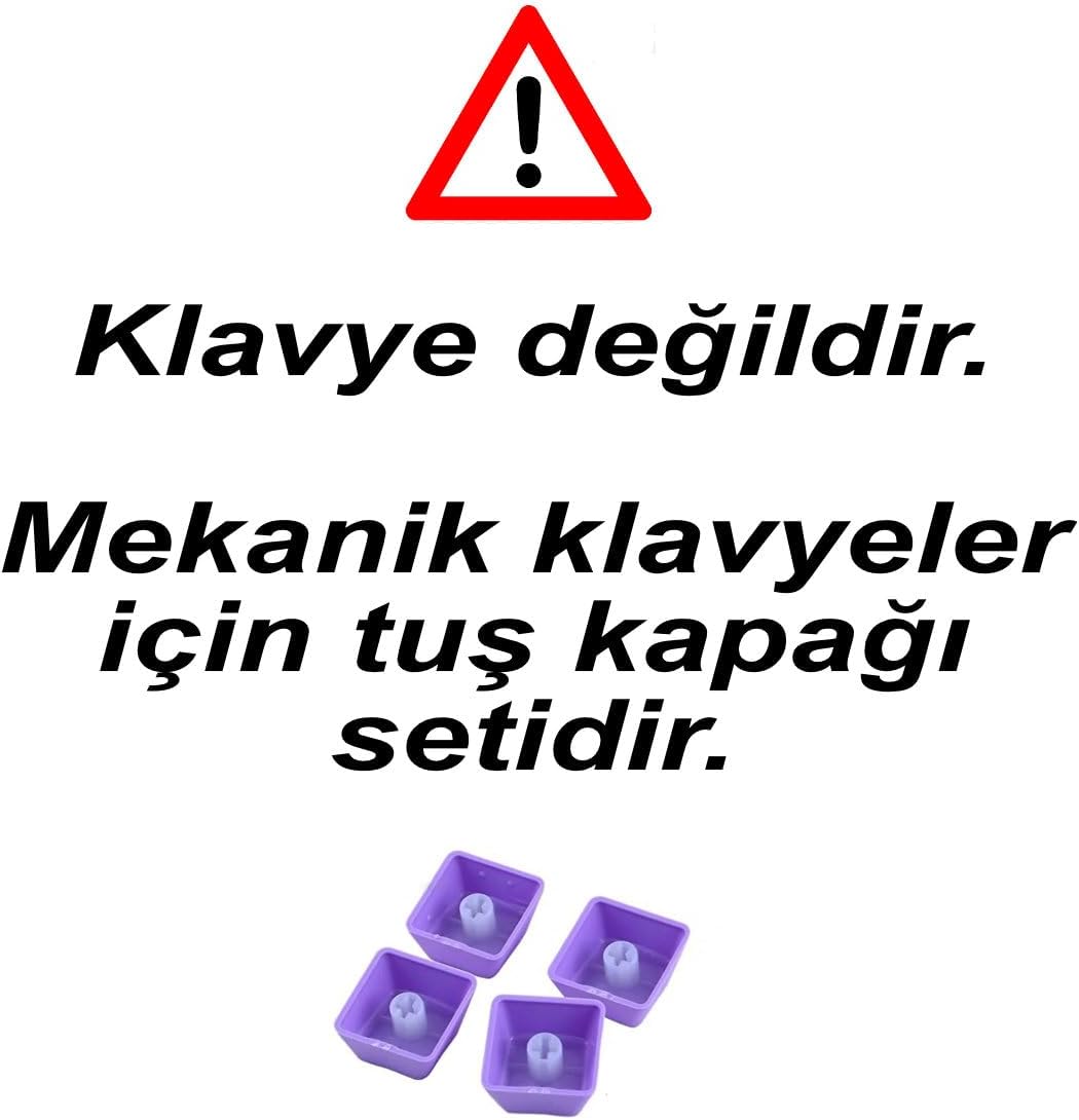 104 Tuş Universal Renkli Mekanik Klavye Tuş Takımı Kapağı Keycap Eflatun