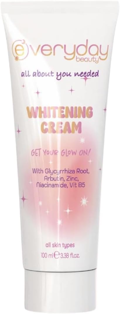 Whitening Cream Beyazlatıcı Etkili, Nemlendirici, Leke Karşıtı Cilt ve Vücut Bakım Kremi 100ml (Arbutin Niacinamide Panthenol) Aydınlatıcı Etki, Tüm Ciltler için