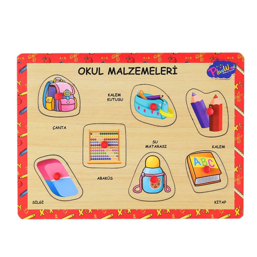 ONY-196-197 Ahşap Tutmalı Okul Malzemeleri