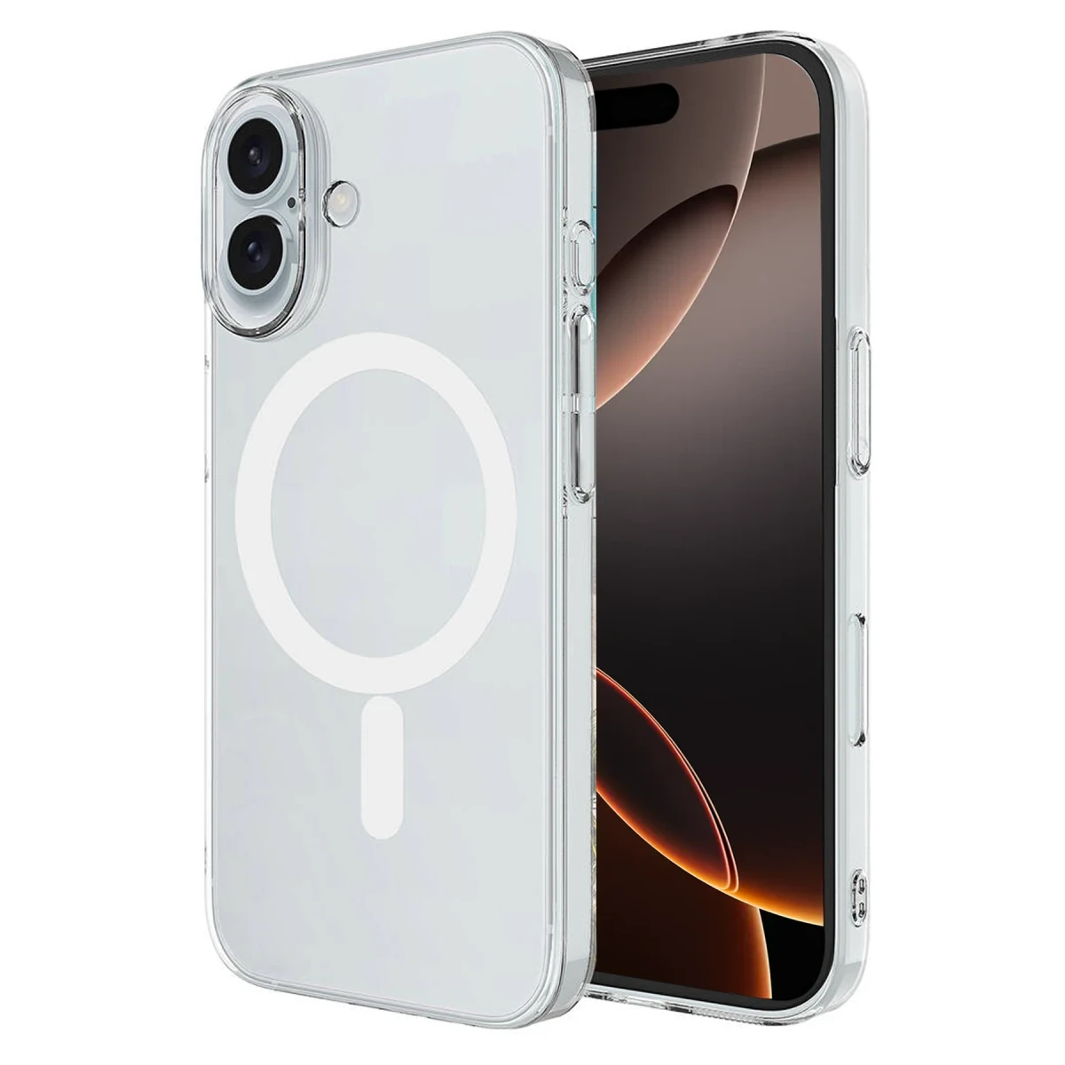 Apple iPhone 16 Kılıf Magneticsafe Şeffaf Silikon - Şeffaf