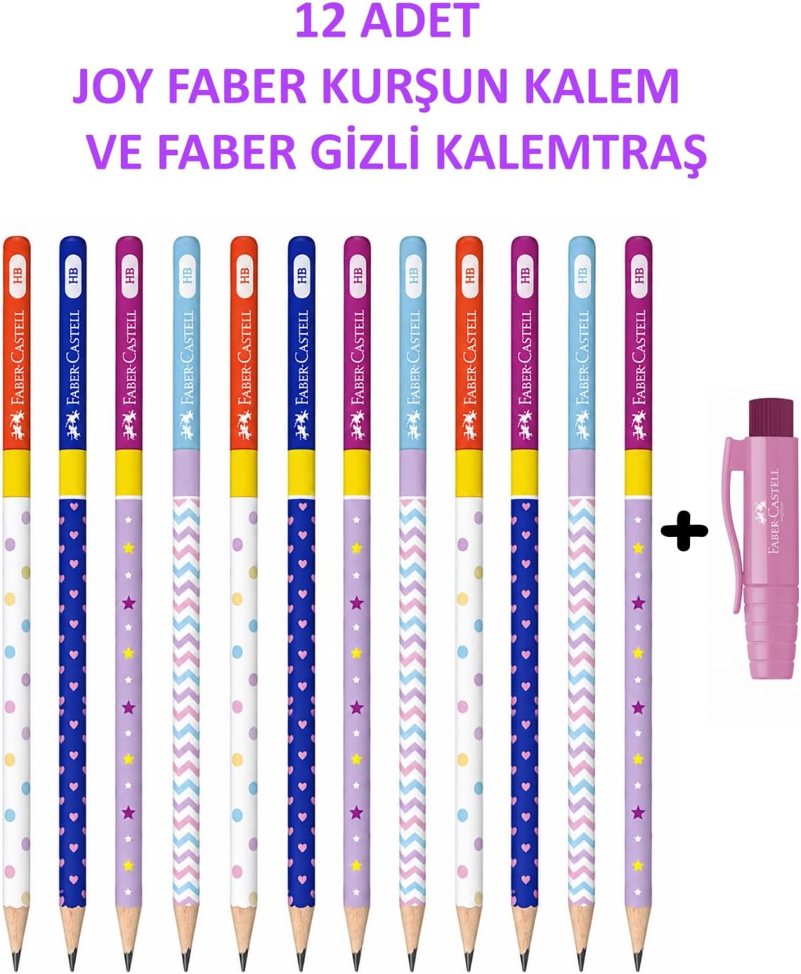 Joy Kurşun Kalem HB 12'li Set ve Gizli Kalemtraş