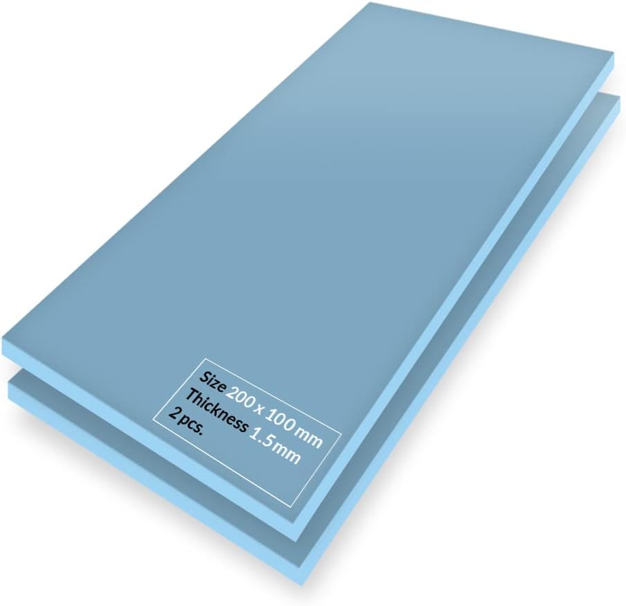 TP-3: Üstün Performanslı Termal Ped, 200 x 100 x 1,5 mm (Performans Kaybı Olmadan 2,0 mm'ye Kadar İstiflenebilir), 2 Adet - Yüksek Performans, Özellikle Yumuşak, İdeal Boşluk Doldurucu, Köprü