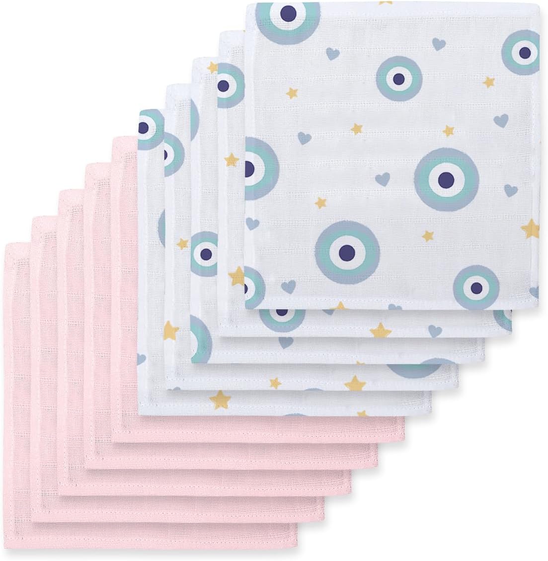 % 100 Pamuk Müslin Bebek Ağız Bezi Paketi – Le Nazar & Innocent Pink 10`lu AGZBEZ-NZR-LNZCINP