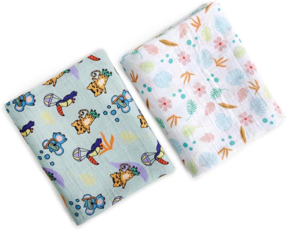 Milk&Moo 2li Jungle Friends Müslin Örtü 100x130 cm
