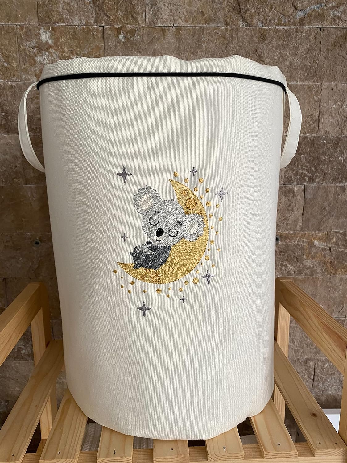 Home Baby Uykucu Koala Nakışlı Bez Oyuncak & Kirli Sepeti