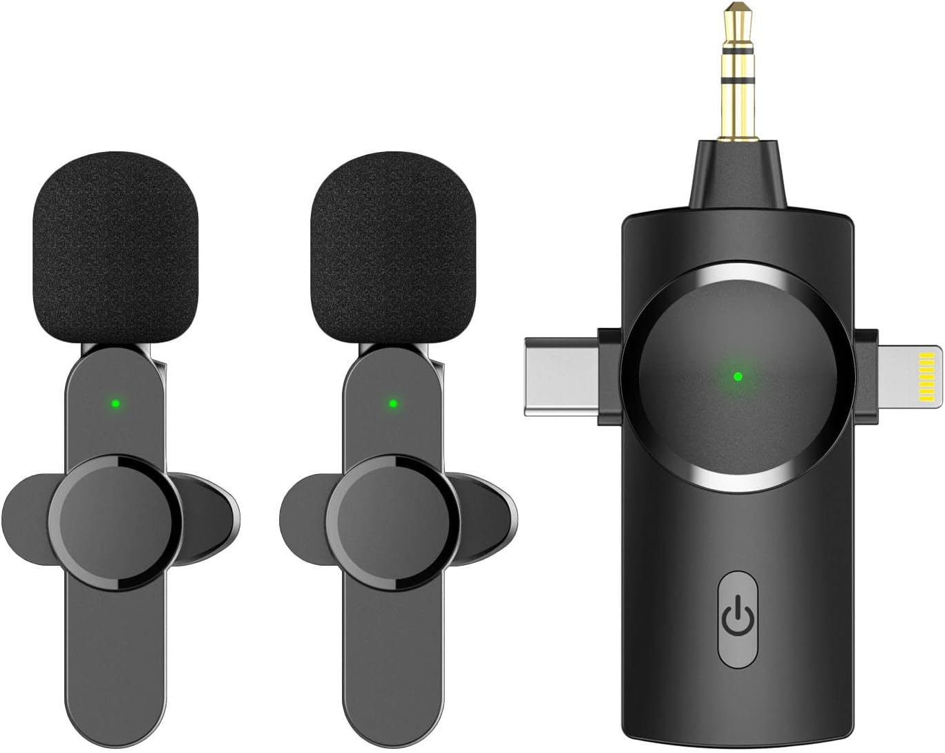 Apera GN-02 Profesyonel Kablosuz 2 Adet Mikrofon 3 Port 3.5mm Aux iPhone Type-C