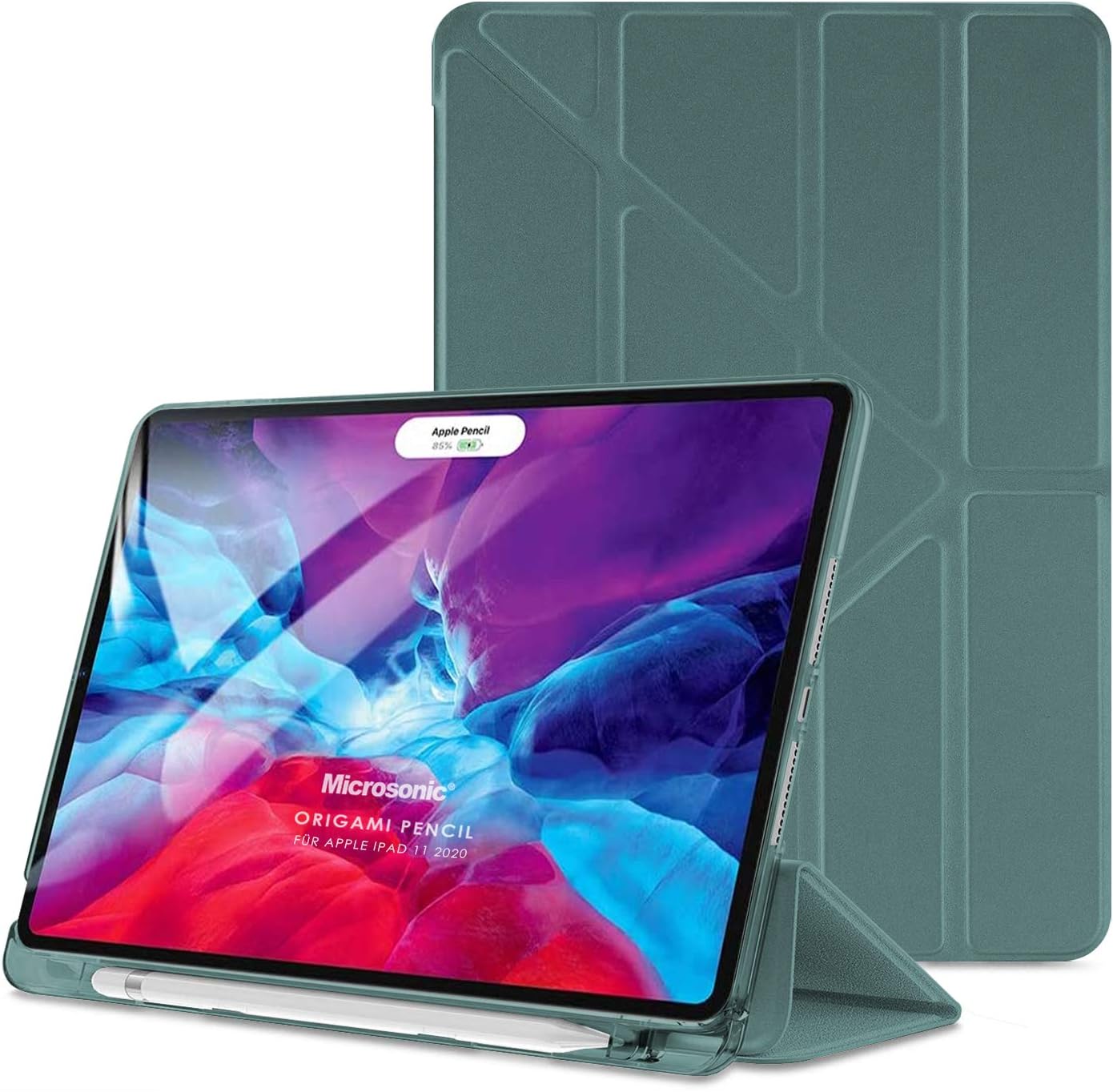 Apple iPad Pro 11`` 2022 4. Nesil için Kılıf (A2759-A2435-A2761-A2762) Origami Pencil Koyu Yeşil [iPad Pro 11 2022 ile Uyumlu Kılıf - Koyu Yeşil]