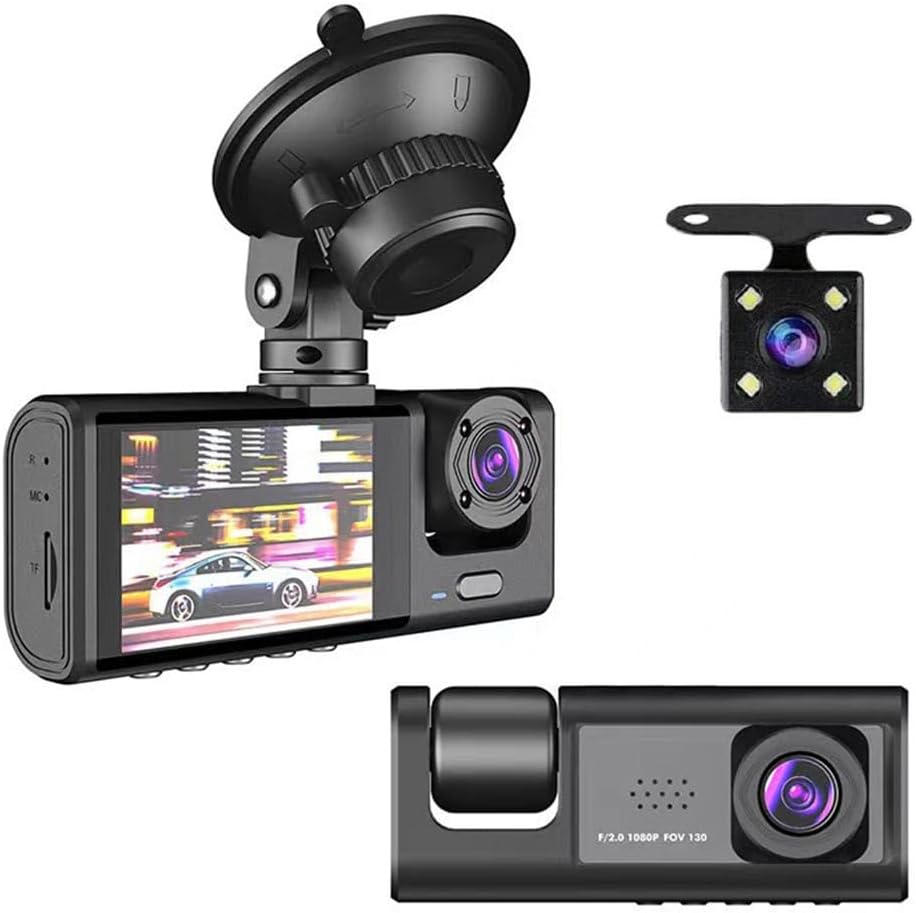 Black Box CR52 Full HD 1080P WiFi Araç Kamerası - 3 Kameralı (Ön, Kabin İçi, Arka), 2.0 Inç Ekran, Park Takibi ve G-Sensor Desteği