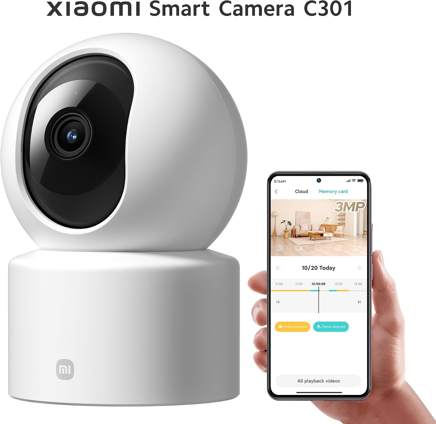 Smart Camera C301 2K 360 Derece Gece Görüşlü IP Wi-Fi Güvenlik Kamerası ( Türkiye Garantili)