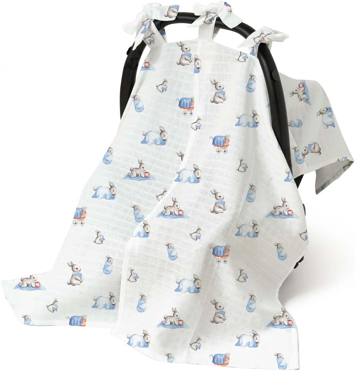 % 100 Pamuk Müslin Puset Örtüsü - Bébé Lapin PUSET1018