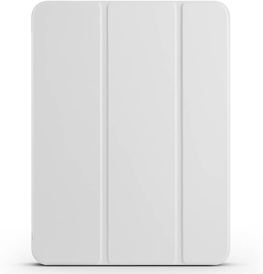 Apple iPad Tablet ile Uyumlu Tablet Kılıfı Smart Cover Uyku Modlu Standlı Arkası Sert Şeffaf Kapak (Gri, iPad Pro 11 2024)