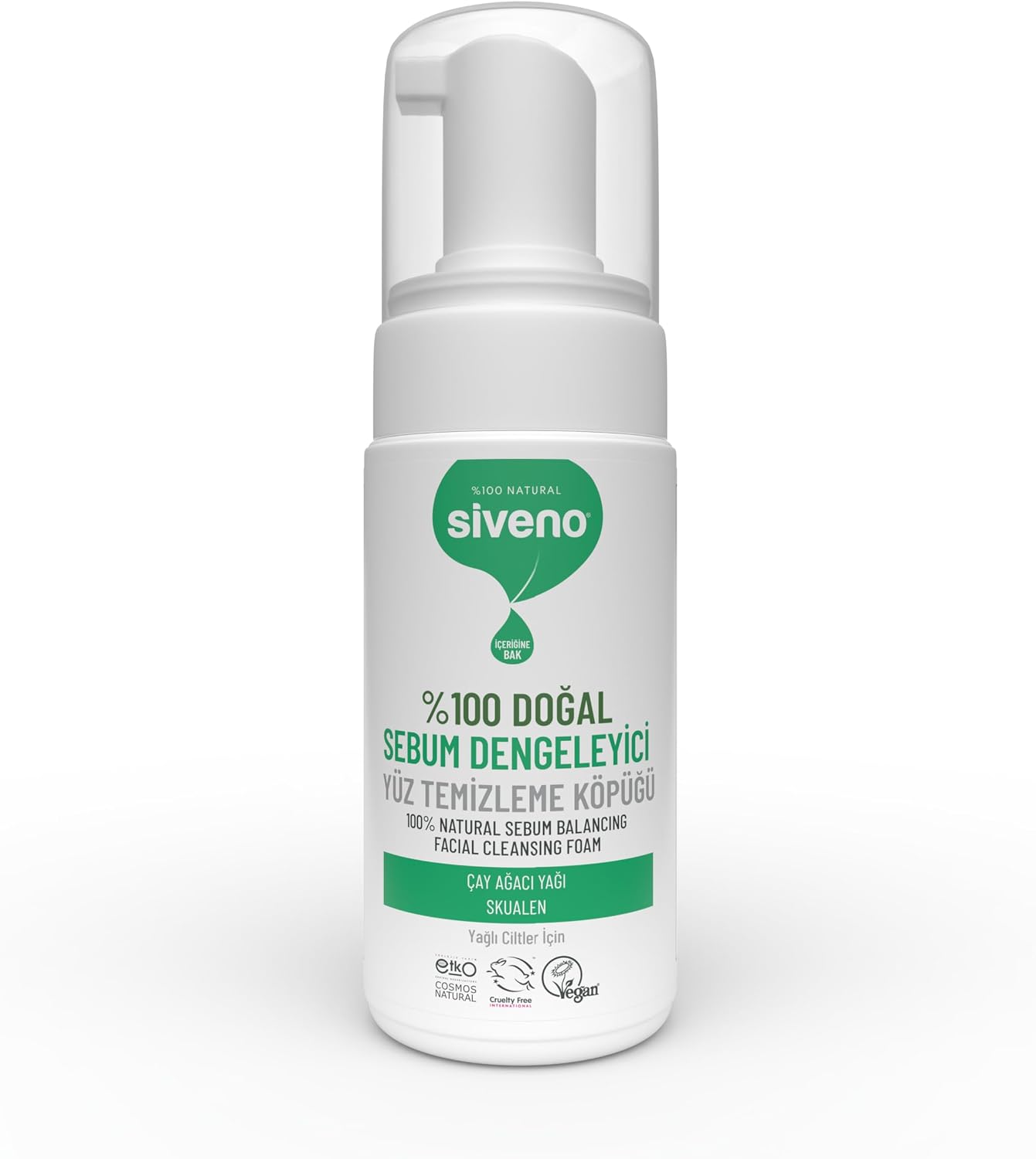 %100 Doğal Yüz Temizleme Köpüğü Yağlı Ciltler İçin Makyaj Siyah Nokta Sivilce Vegan 100 ml
